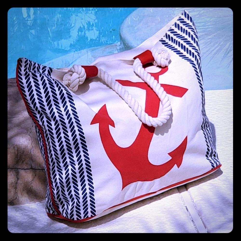 Nautical Anchor Beach Bag